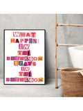 1pc Stylish Pink Bathroom Canvas Poster With Minimalist And Funny Quotes, Bathroom, Bedroom, Room Wall Decor, Creative Gift, Unframed - MapleCo