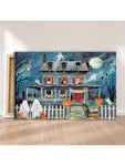 1 Piece Wooden Frame Halloween Horror House Diamond Painting - MapleCo