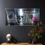 1pc Unframed Money 100 Dollars Bill Canvas Poster,Waterproof Motivational Wall Art, Modern Artwork Wall Painting For Gift,Bedroom,Office,Living Room,Bathroom,Dining Room,Cafe, Bar, Wall Decor, Home - MapleCo