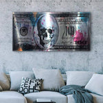 1pc Unframed Money 100 Dollars Bill Canvas Poster,Waterproof Motivational Wall Art, Modern Artwork Wall Painting For Gift,Bedroom,Office,Living Room,Bathroom,Dining Room,Cafe, Bar, Wall Decor, Home - MapleCo