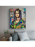 1pc Modern Graffiti Art, Mona Canvas Painting Poster Print ,Street Popular Art Wall Painting, For Home Decoration Painting, For Wall Decoration, No Frame - MapleCo