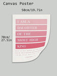 SURELIFE 1Pc Pink Bible Verse I Am A Daughter Of The Most High King Wall Art Prints Canvas Painting For Living Room - MapleCo