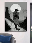 1pc Ancient Chinese Samurai Poster Canvas Print Artwork Home Decor For Living Room, Bedroom, Study Room, Game Room - MapleCo