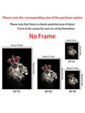 3pcs/set Abstract Male And Female Lions Wearing Crown Poster, Wall Art Paintings, Living Room Art Decoration, Frameless Canvas Print - MapleCo