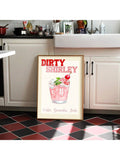 Dirty Shirley Poster, Pink Cocktail Wall Art, Living Room Decoration, Women Aesthetic Poster, Feminine Dorm Wall Art, Housewarming Gift,No Frame - MapleCo