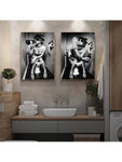 2pcs Sexy Woman Modern Toilet Wall Art Canvas Painting for Home Decor Wall Printing Painting No Frame - MapleCo