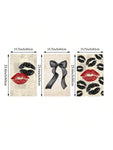 Set Of 3 Black And Red Lips Prints Canvas Paintings Dark Coquette Wall Art Black Bow Retro Trendy Home Decor Coquette Aesthetic Room Decor Unframed - MapleCo