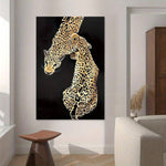 1pc Modern Canvas Painting, Two Money Leopard Painting On Canvas Wall Art, Artwork Wall Painting For Entryway Bathroom Bedroom Office Living Room Home Wall Decor, No Frame - MapleCo