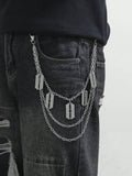 1pc Gold Multilayer Cross Pendant Men Hip Hop Metal Punk Style Pants Chain Street Halloween - MapleCo