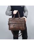 Unisex Laptop Bag PU Leather Business Bag Briefcase Messenger Satchel Shoulder Bag For Men Women - MapleCo