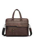 Unisex Laptop Bag PU Leather Business Bag Briefcase Messenger Satchel Shoulder Bag For Men Women - MapleCo