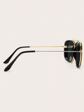 1pair Men Top Bar Aviator Fashion Glasses For Daily Life Elegant Shades Accessories - MapleCo