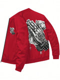 Men's Gesture Print Zip Cardigan Jacket - MapleCo