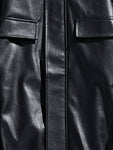 Men Flap Detail Zip Up PU Leather Jacket - MapleCo