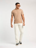 Forever 21 Men's Spring And Summer Casual Fit Apricot Cargo Trousers - MapleCo