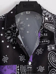 Men's Fashionable Casual Paisley Digital Printed Short Sleeve Shirt - MapleCo