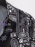 Men's Fashionable Casual Paisley Digital Printed Short Sleeve Shirt - MapleCo