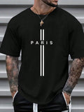 Men Summer Sports Letter Printed Round Neck Casual Commute T-Shirt - MapleCo