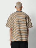 SUMWON Boxy Fit Striped Tee With Front Embroidery - MapleCo