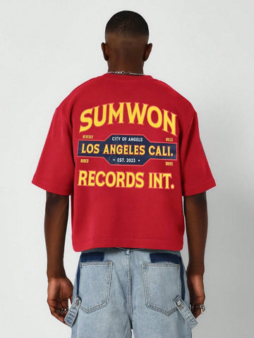 SUMWON Crop Fit Tee With Front And Back Graphic Print - MapleCo