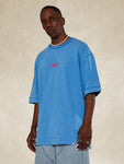 SUMWON Washed Loopback Oversized Tee With Ghosting Number Graphic Print