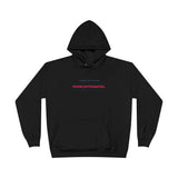 Black Understaffed Overcaffeinated Unimpressed hoodie, front view